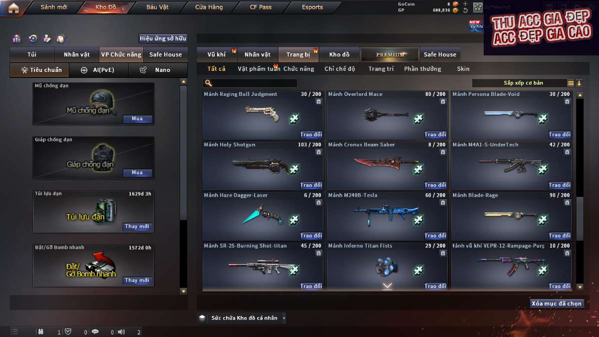 shop acc cf uy tin gia re